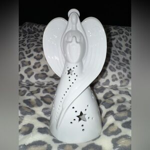Yankee Candle Angel Tealight Luminary 9" Porcelain "All Is Bright" Christmas